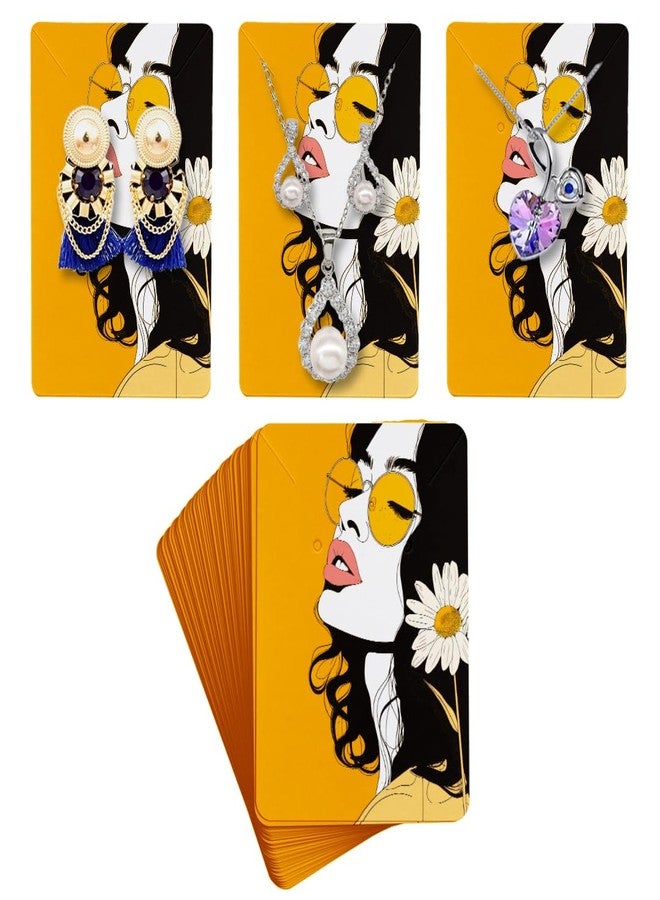 Festiko® Decorative Animated Jewellery Cards (Design 1, Pack of 200 Pcs), Jewellery Tags for Earring & Necklace, Rectangle Display Cards For Ornaments - Image 1